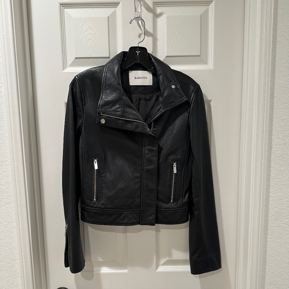 Leather Jacket, Babaton (Aritzia), Black,  Size S